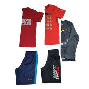 Nike Boys Size 7 Athletic Bundle Shorts, Tees & Long Sleeve Performance Shirt